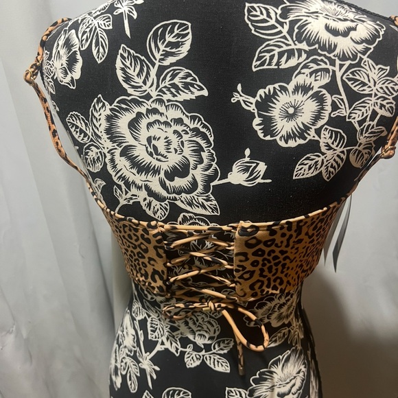 VIX Paula Hermanny Leopard Corset Crop Top D Cup NWT Lace Up Back - Picture 4 of 11